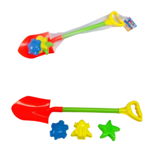 Set de joaca cu lopata cu 3 forme de nisip 58 cm imagine