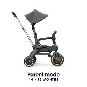 Tricicleta pentru copii Doona Liki Trike S1 Slate Green pliabila, cu spatar reglabil, suport pentru picioare, maner cu control al directiei, roti EVA si copertina imagine