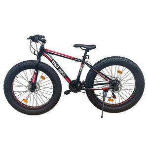 Bicicleta fat bike 26 inch, cadru 17 inch, schimbator shimano, 21 viteze, frane pe disc, negrurosu imagine
