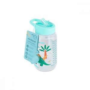 Sticla de tranzitie cu pai Miniland Kiddie Dinosaur 450 ml imagine