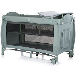 Patut pliabil Chipolino Bella Matcha cu 2 nivele, saltea de infasat, intrare laterala cu fermoar, carusel muzical cu jucarii, tava pentru accesorii si geanta de transport imagine