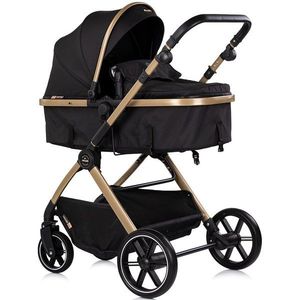 Carucior 3 in 1 pentru copii Chipolino Pearl Noir, transformabil, reversibil, roti cu suspensii, geanta pentru infasat, greutate admisa 22 kg imagine