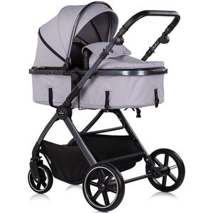 Carucior 3 in 1 pentru copii Chipolino Pearl Platinum, transformabil, reversibil, roti cu suspensii, geanta pentru infasat, greutate admisa 22 kg imagine