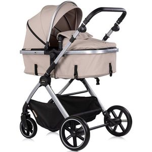 Carucior 3 in 1 pentru copii Chipolino Pearl Latte, transformabil, reversibil, roti cu suspensii, geanta pentru infasat, greutate admisa 22 kg imagine