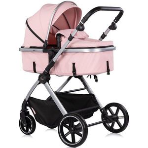 Carucior 3 in 1 pentru copii Chipolino Pearl Powder Pink, transformabil, reversibil, roti cu suspensii, geanta pentru infasat, greutate admisa 22 kg imagine