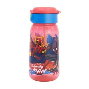 Sticla din plastic cu pai si capac automat 510 ml Spiderman imagine