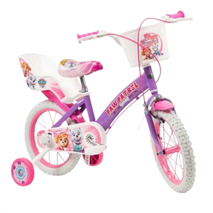 Bicicleta pentru copii Toimsa Paw Patrol Girl 14 inch, inaltime utilizator 105-117 cm, roti ajutatoare, cos frontal, scaunel pentru papusa imagine