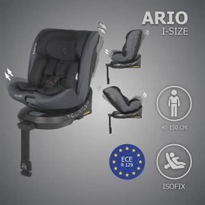 Scaun auto iSize 40-150 cm Coccolle Ario Anthracite cu sistem isofix, picior de fixare, rotatie 360 imagine