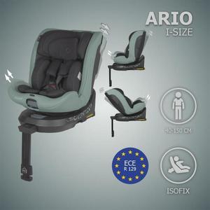 Scaun auto iSize 40-150 cm Coccolle Ario Forest Sage cu sistem isofix, picior de fixare, rotatie 360 imagine