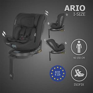 Scaun auto iSize 40-150 cm Coccolle Ario Midnight Black cu sistem isofix, picior de fixare, rotatie 360 imagine