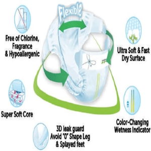 Scutece Eco-Friendly Bebelusi Nateen Premium Nr.5, 12-25 kg, 56 bucati, hipoalergenice, ultra-confortabile imagine