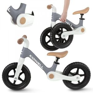 Bicicleta de echilibru fara pedale pentru copii, pliabila, Kidwell Flex Grey, ultra usoara 2.9 kg, roti EVA 29 cm, reglabila, 80-120 cm, maxim 30 kg imagine