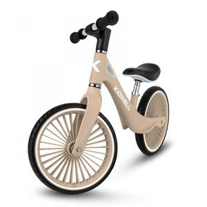 Bicicleta de echilibru fara pedale pentru copii, Kidwell Nix Beige, 3.05 kg, roti PU 29 cm, reglabila, 80-120 cm, maxim 30 kg imagine