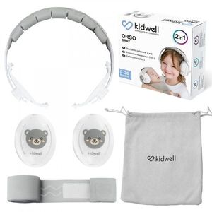 Casti de protectie pentru copii Kidwell Orso Gri 2 in 1, confort, siguranta si liniste pentru urechile celor mici imagine