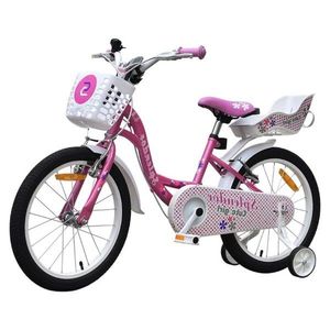 Bicicleta pentru copii Novokids SplendOr Boom Pro Edition Roz, cosulet pentru papusi, roti 20 inch, maxim 50 kg, cadru din otel, roti ajutatoare detasabile, ghidon reglabil pe inaltime imagine