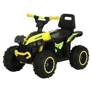 ATV fara pedale pentru copii Novokids Little Monster Galben cu melodii si lumini, maxim 25 kg, sezut confortabil imagine