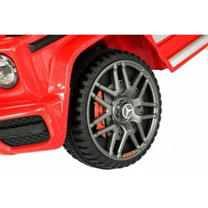 Masinuta electrica pentru copii Novokids Mercedes G63 AMG Rosu, roti din cauciuc Eva, melodii si USB, usi cu deschidere, 12V, 2 viteze, lungime 120 cm, 2 motoare 550 W imagine