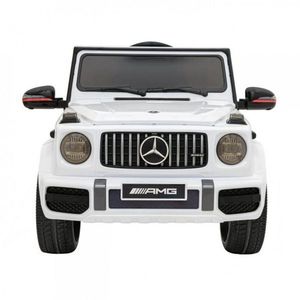 Masinuta electrica pentru copii Novokids Mercedes G63 AMG Alb, roti din cauciuc Eva, melodii si USB, usi cu deschidere, 12V, 2 viteze, lungime 120 cm, 2 motoare 550 W imagine