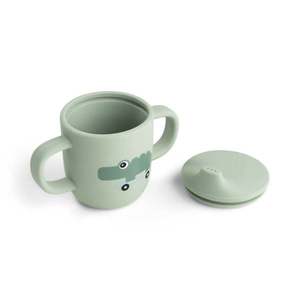 Cana de antrenament Done by Deer din silicon, cu doua manere Playground green 120 ml imagine