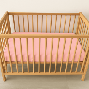 Cearceaf 2 in 1 impermeabil din bumbac organic 120x60 cm Twindeco Roz imagine