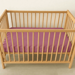Cearceaf 2 in 1 impermeabil din bumbac organic 120x60 cm Twindeco Mov imagine