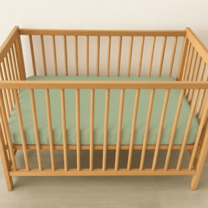 Cearceaf 2 in 1 impermeabil din bumbac organic 120x60 cm Twindeco Menta imagine