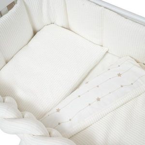 Set lenjerie de pat pentru copii Twins Cotton 7 piese 100 bumbac ivory imagine