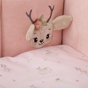 Set de lenjerie de pat pentru copii Twins Bambi 7 piese roz imagine