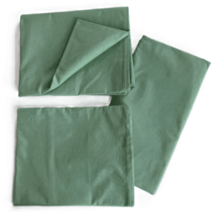 Lenjerie cu 3 piese din bumbac organic pentru patut 120x60 cm Twindeco Verde menta imagine