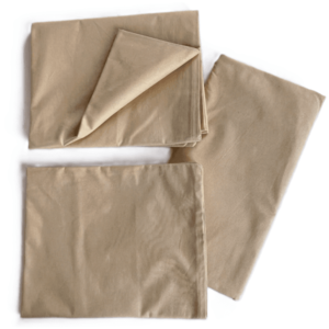 Lenjerie cu 3 piese din bumbac organic pentru patut 120x60 cm Twindeco Bej imagine