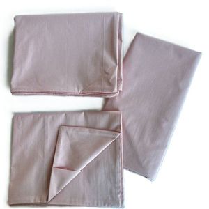 Lenjerie cu 3 piese din bumbac organic pentru patut 120x60 cm Twindeco Roz imagine