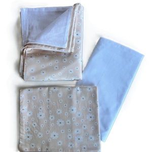 Lenjerie cu 3 piese din bumbac organic pentru patut 120x60 cm Twindeco Margarete imagine