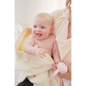 Prosop din bumbac pentru bebelusi 115x75 cm Twindeco BebeHug Crem imagine