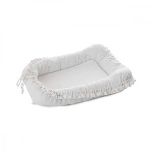 Baby Nest din bumbac organic cu volanase Twindeco Alb imagine
