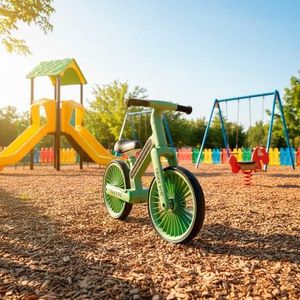 Bicicleta fara pedale pentru copii Ikonka Trike Fix Glow Green, cadru cu 20 moduri LED RGB, ultra-uoara 3.6kg, roti 12 EVA imagine