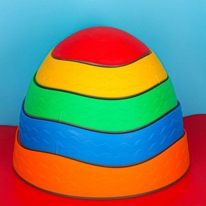Set de 5 pietre de echilibru senzoriale pentru copii Ikonka, cu suprafete antiderapante, multicolor imagine