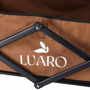 Carucior de transport universal 2 in 1 Ikonka Brown, model pliabil, cu maner reglabil, sasiu din otel rezistent, buzunare exterioare si Masuta de campare inclusa imagine