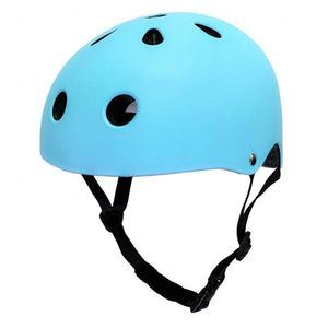 Casca de bicicleta pentru copii Ikonka Trike Fix, marime M (55-58 cm), lumina LED integrata si 11 orificii de ventilaie, Light Blue imagine