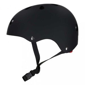 Casca de protectie pentru copii Ikonka FIX S Black, S (48-54 cm), reglabila, cu lumina LED, sistem de prindere, 11 orificii de ventilatie imagine