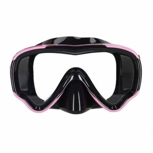 Masca de snorkeling Ikonka cu vedere 180, sticla securizata, si Tub respirator cu sistem dry top, anti-aburire, Pink imagine