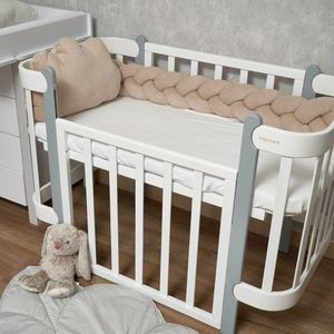 Protectie laterala bej impletita Twins tip cosita, cu 3 fire 200 cm imagine