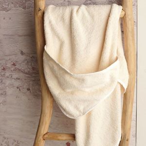 Prosop de baie cu gluga pentru copii 90x80 cm din bumbac Twindeco Crem imagine