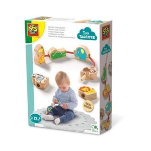 Jucarie din lemn - Set de insirat animale din lemn imagine
