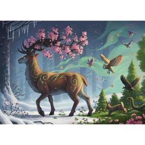 Puzzle Cerb In Padure, 1000 Piese imagine