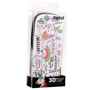 Penar scolar cu design cu unicorni, cu 1 fermoar, neechipat, iTotal imagine