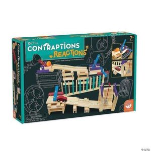 Joc STEM de constructie, din lemn, de tip marble run. Keva Constructions Reactions Planks imagine