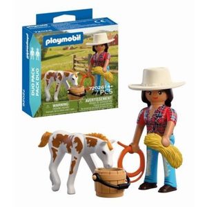 Playmobil - Set 2 figurine calareata si manz imagine