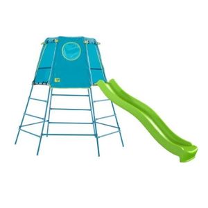 Set TP Explorer albastru cu cadru metalic de catarare si tobogan imagine
