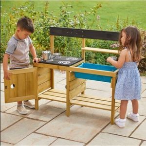 Bucatarie de joaca pentru copii, TP Toys, lemn natural, 95x37, 5x88cm, set accesorii imagine