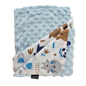 Paturica Minky pentru copii 75x75 cm K-637 Forest Animals imagine